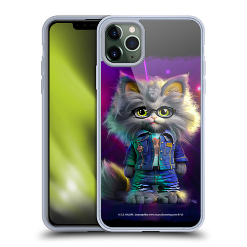 D.S. Valori Kitty And Puppy Kitty In Jeans Soft Gel Case for Apple iPhone 11 Pro Max