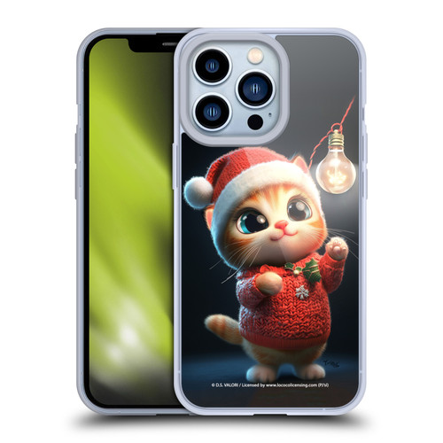 D.S. Valori Kitty And Puppy Kitty Christmas Light Soft Gel Case for Apple iPhone 13 Pro