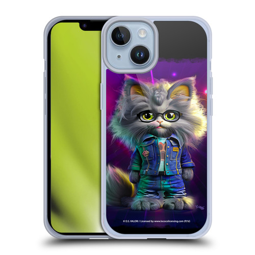 D.S. Valori Kitty And Puppy Kitty In Jeans Soft Gel Case for Apple iPhone 14