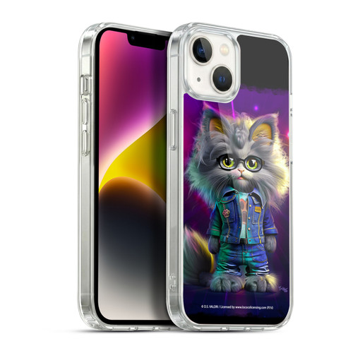D.S. Valori Kitty And Puppy Kitty In Jeans Soft Gel Case for Apple iPhone 14 Plus & MagSafe