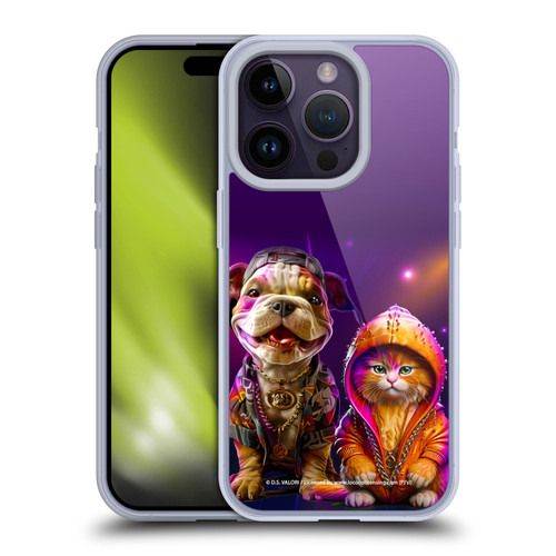 D.S. Valori Kitty And Puppy Hip Hop Pals Soft Gel Case for Apple iPhone 14 Pro
