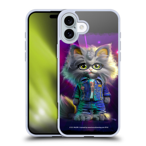 D.S. Valori Kitty And Puppy Kitty In Jeans Soft Gel Case for Apple iPhone 16 Plus