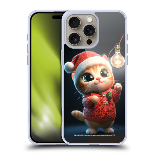 D.S. Valori Kitty And Puppy Kitty Christmas Light Soft Gel Case for Apple iPhone 16 Pro Max