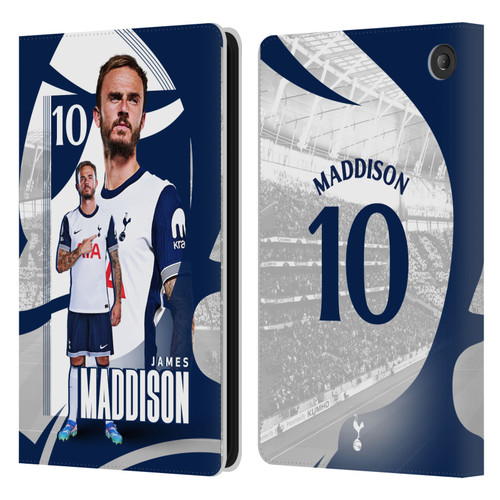 Tottenham Hotspur F.C. 2024/25 First Team James Maddison Leather Book Wallet Case Cover For Amazon Fire 7 2022