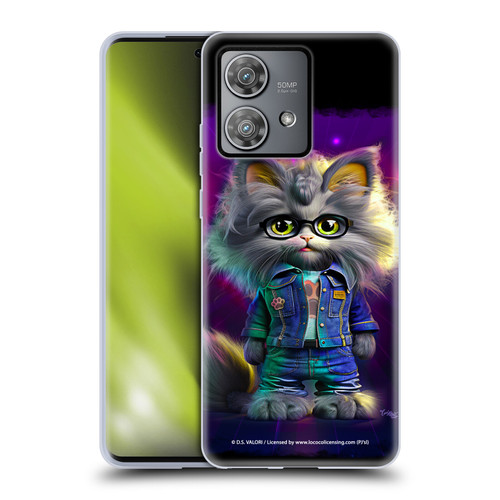 D.S. Valori Kitty And Puppy Kitty In Jeans Soft Gel Case for Motorola Edge 40 Neo 5G