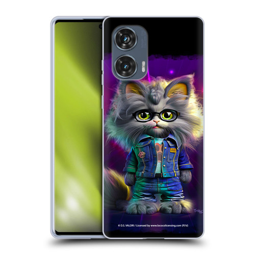 D.S. Valori Kitty And Puppy Kitty In Jeans Soft Gel Case for Motorola Edge 50 Fusion