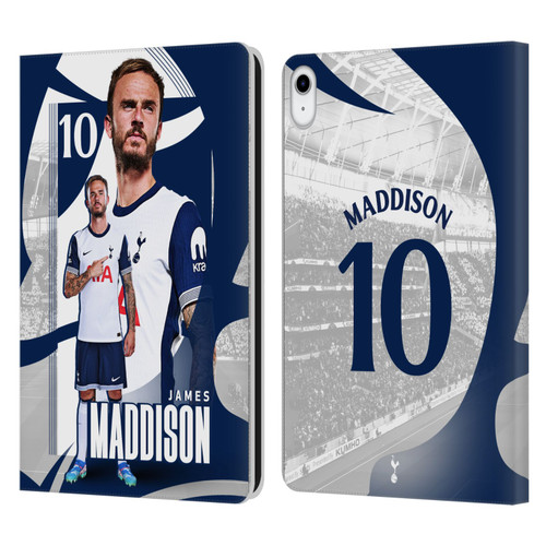 Tottenham Hotspur F.C. 2024/25 First Team James Maddison Leather Book Wallet Case Cover For Apple iPad 10.9 2022/2025
