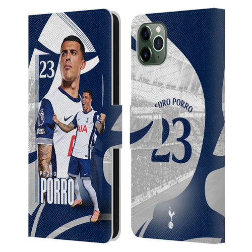 Tottenham Hotspur F.C. 2024/25 First Team Pedro Porro Leather Book Wallet Case Cover For Apple iPhone 11 Pro Max