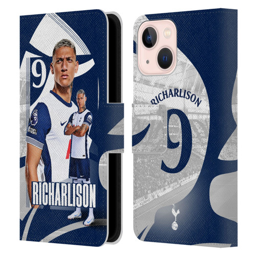 Tottenham Hotspur F.C. 2024/25 First Team Richarlison Leather Book Wallet Case Cover For Apple iPhone 13 Mini