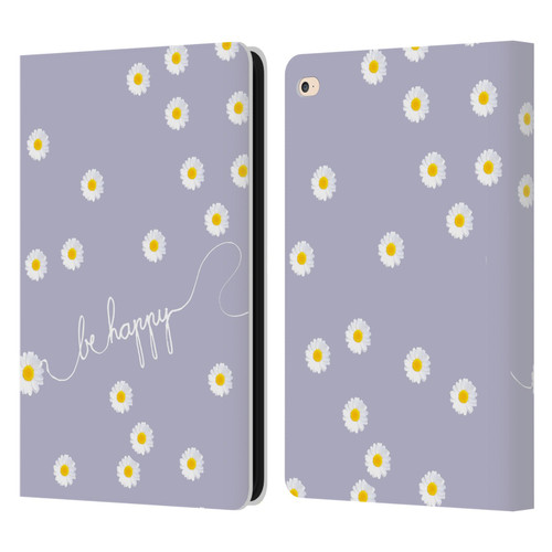 Monika Strigel Happy Daisy Lavender Leather Book Wallet Case Cover For Apple iPad Air 2 (2014)