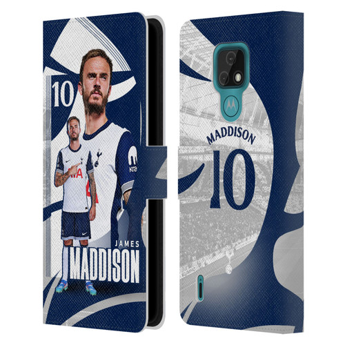 Tottenham Hotspur F.C. 2024/25 First Team James Maddison Leather Book Wallet Case Cover For Motorola Moto E7