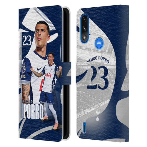 Tottenham Hotspur F.C. 2024/25 First Team Pedro Porro Leather Book Wallet Case Cover For Motorola Moto E7 Power / Moto E7i Power