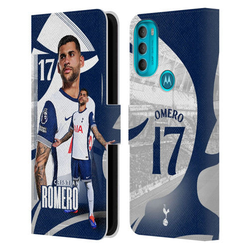 Tottenham Hotspur F.C. 2024/25 First Team Cristian Romero Leather Book Wallet Case Cover For Motorola Moto G71 5G