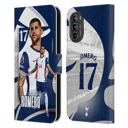 Tottenham Hotspur F.C. 2024/25 First Team Cristian Romero Leather Book Wallet Case Cover For Motorola Moto G82 5G