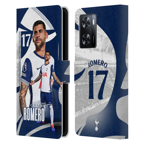 Tottenham Hotspur F.C. 2024/25 First Team Cristian Romero Leather Book Wallet Case Cover For OPPO A57s