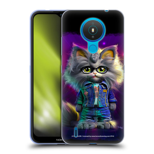 D.S. Valori Kitty And Puppy Kitty In Jeans Soft Gel Case for Nokia 1.4