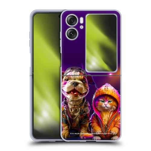 D.S. Valori Kitty And Puppy Hip Hop Pals Soft Gel Case for OPPO Find N2 Flip