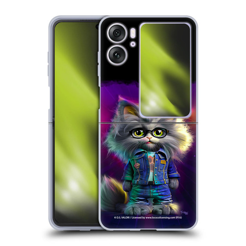 D.S. Valori Kitty And Puppy Kitty In Jeans Soft Gel Case for OPPO Find N2 Flip