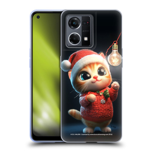 D.S. Valori Kitty And Puppy Kitty Christmas Light Soft Gel Case for OPPO Reno8 4G