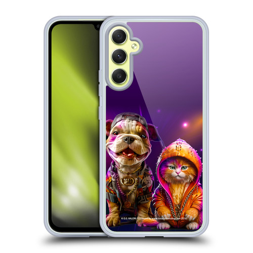 D.S. Valori Kitty And Puppy Hip Hop Pals Soft Gel Case for Samsung Galaxy A34 5G