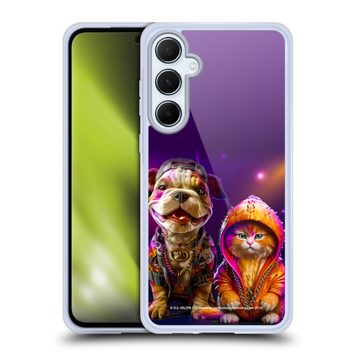 D.S. Valori Kitty And Puppy Hip Hop Pals Soft Gel Case for Samsung Galaxy A55 5G