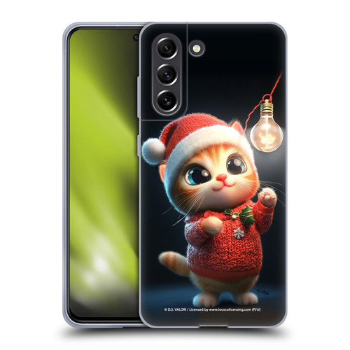 D.S. Valori Kitty And Puppy Kitty Christmas Light Soft Gel Case for Samsung Galaxy S21 FE 5G