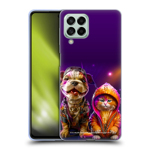 D.S. Valori Kitty And Puppy Hip Hop Pals Soft Gel Case for Samsung Galaxy M53 (2022)