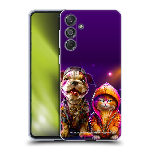 D.S. Valori Kitty And Puppy Hip Hop Pals Soft Gel Case for Samsung Galaxy M55 5G