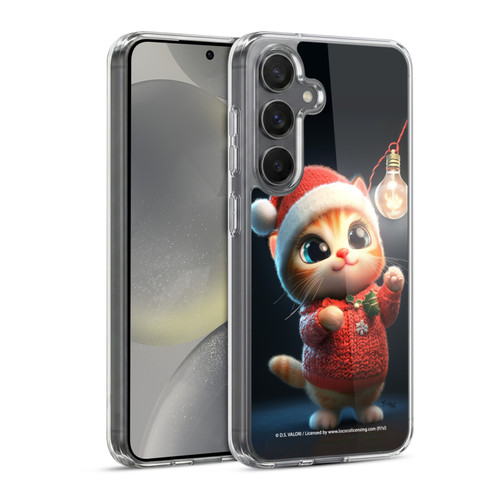 D.S. Valori Kitty And Puppy Kitty Christmas Light Soft Gel Case for Samsung Galaxy S24 5G & MagSafe