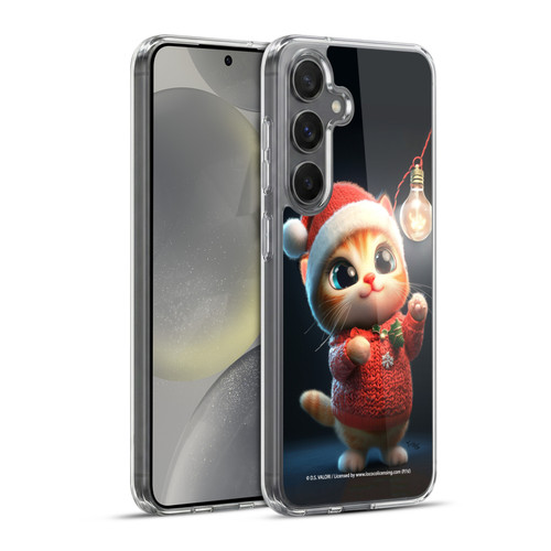 D.S. Valori Kitty And Puppy Kitty Christmas Light Soft Gel Case for Samsung Galaxy S24+ 5G & MagSafe