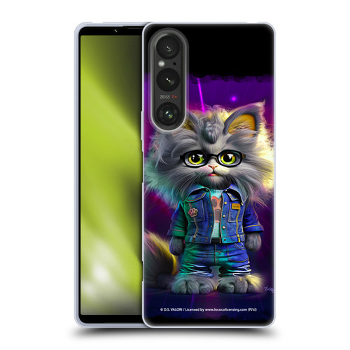 D.S. Valori Kitty And Puppy Kitty In Jeans Soft Gel Case for Sony Xperia 1 V 5G