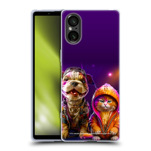 D.S. Valori Kitty And Puppy Hip Hop Pals Soft Gel Case for Sony Xperia 5 V 5G