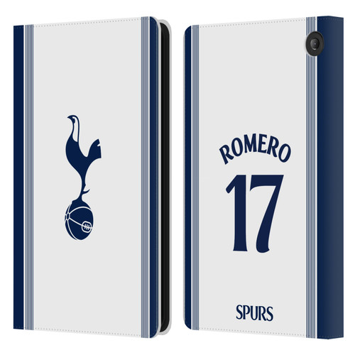 Tottenham Hotspur F.C. 2024/25 Players Home Kit Cristian Romero Leather Book Wallet Case Cover For Amazon Fire 7 2022