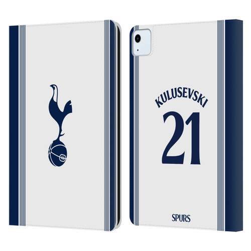 Tottenham Hotspur F.C. 2024/25 Players Home Kit Dejan Kulusevski Leather Book Wallet Case Cover For Apple iPad Air 11 2020/2022/2024