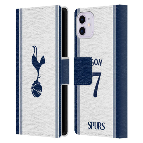 Tottenham Hotspur F.C. 2024/25 Players Home Kit Son Heung-Min Leather Book Wallet Case Cover For Apple iPhone 11