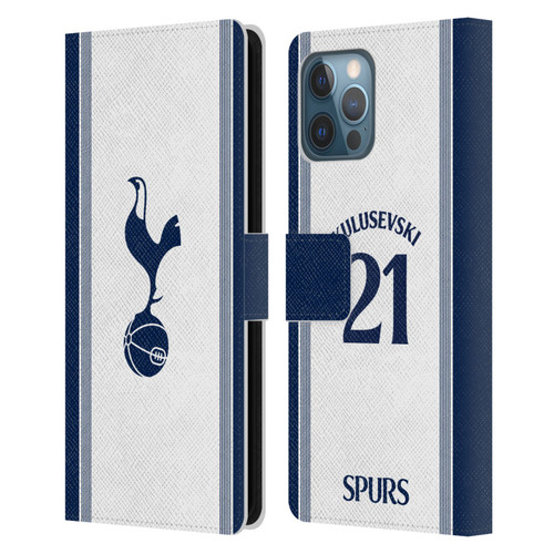 Tottenham Hotspur F.C. 2024/25 Players Home Kit Dejan Kulusevski Leather Book Wallet Case Cover For Apple iPhone 12 Pro Max
