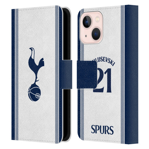 Tottenham Hotspur F.C. 2024/25 Players Home Kit Dejan Kulusevski Leather Book Wallet Case Cover For Apple iPhone 13 Mini