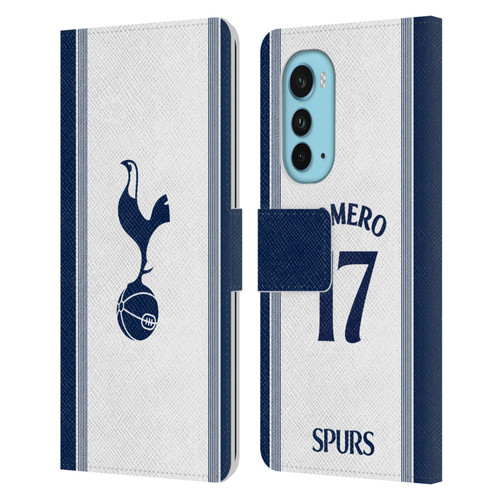 Tottenham Hotspur F.C. 2024/25 Players Home Kit Cristian Romero Leather Book Wallet Case Cover For Motorola Edge (2022)