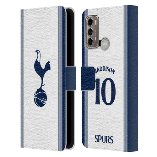 Tottenham Hotspur F.C. 2024/25 Players Home Kit James Maddison Leather Book Wallet Case Cover For Motorola Moto G60 / Moto G40 Fusion