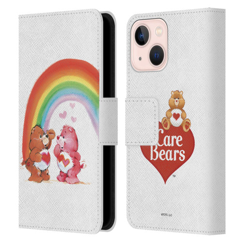Care Bears Classic Rainbow Leather Book Wallet Case Cover For Apple iPhone 13 Mini