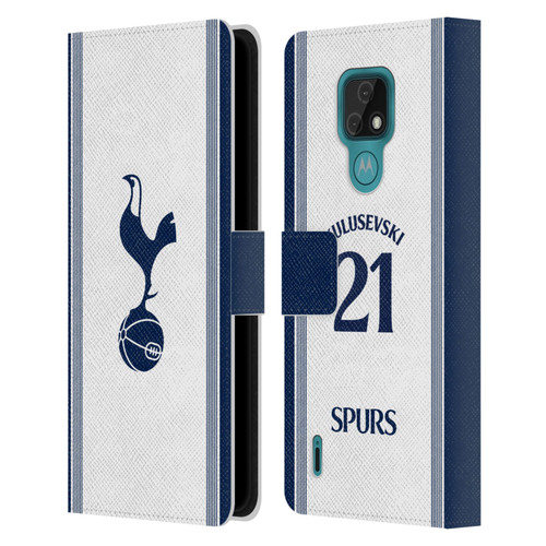 Tottenham Hotspur F.C. 2024/25 Players Home Kit Dejan Kulusevski Leather Book Wallet Case Cover For Motorola Moto E7