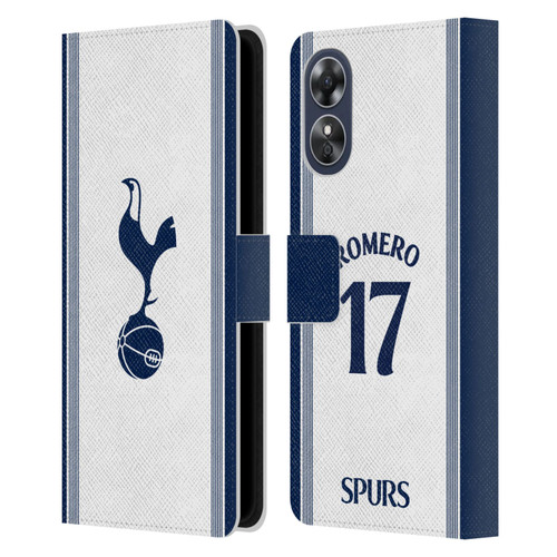 Tottenham Hotspur F.C. 2024/25 Players Home Kit Cristian Romero Leather Book Wallet Case Cover For OPPO A17