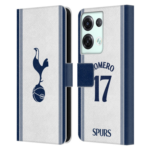 Tottenham Hotspur F.C. 2024/25 Players Home Kit Cristian Romero Leather Book Wallet Case Cover For OPPO Reno8 Pro