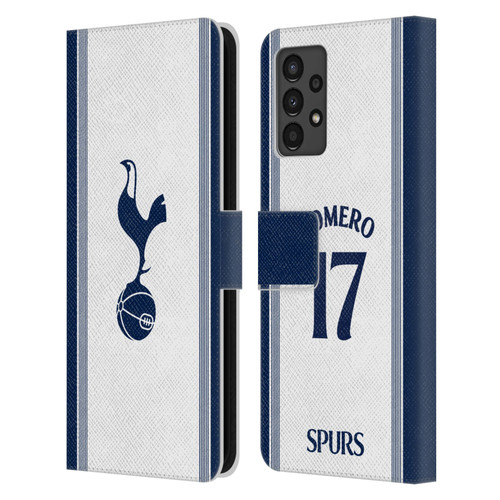 Tottenham Hotspur F.C. 2024/25 Players Home Kit Cristian Romero Leather Book Wallet Case Cover For Samsung Galaxy A13 (2022)