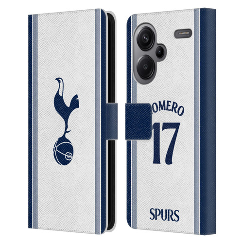 Tottenham Hotspur F.C. 2024/25 Players Home Kit Cristian Romero Leather Book Wallet Case Cover For Xiaomi Redmi Note 13 Pro Plus 5G