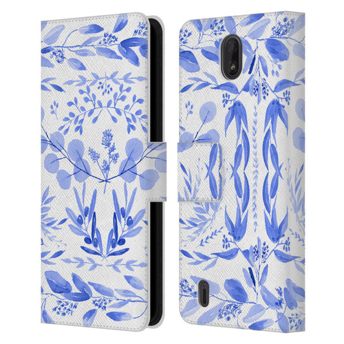 Anis Illustration Floral And Leaves Mediterranean Scene Leather Book Wallet Case Cover For Nokia C01 Plus/C1 2nd Edition