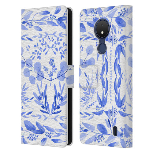 Anis Illustration Floral And Leaves Mediterranean Scene Leather Book Wallet Case Cover For Nokia C21