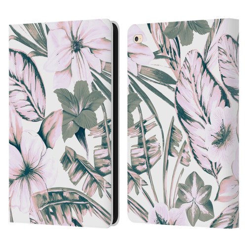 Anis Illustration Floral Pattern Pink Tropicals Leather Book Wallet Case Cover For Apple iPad Air 2 (2014)