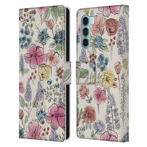 Anis Illustration Floral Pattern Wild Garden Leather Book Wallet Case Cover For Motorola Edge S30 / Moto G200 5G