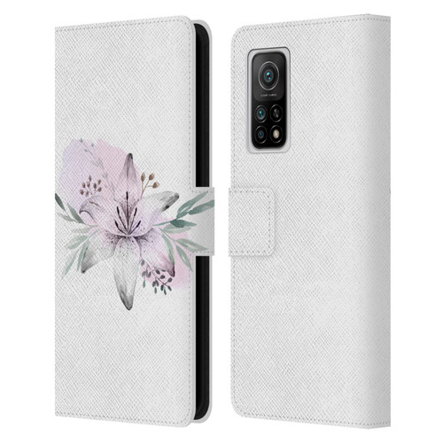 Anis Illustration Floral Pattern Lilium Flower Leather Book Wallet Case Cover For Xiaomi Mi 10T 5G